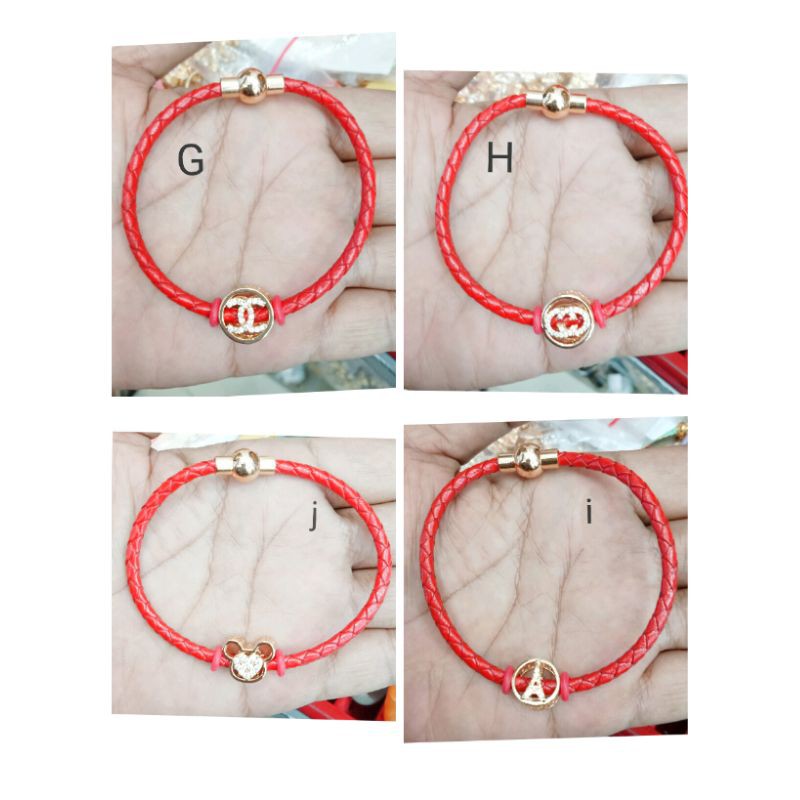 Gelang wanita tali Hongkong kulit+charm xuping