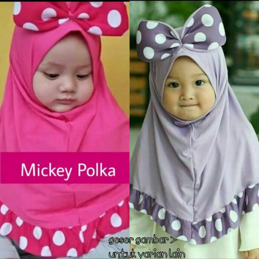 MICKEY POLKA krudung jilbab hijab anak