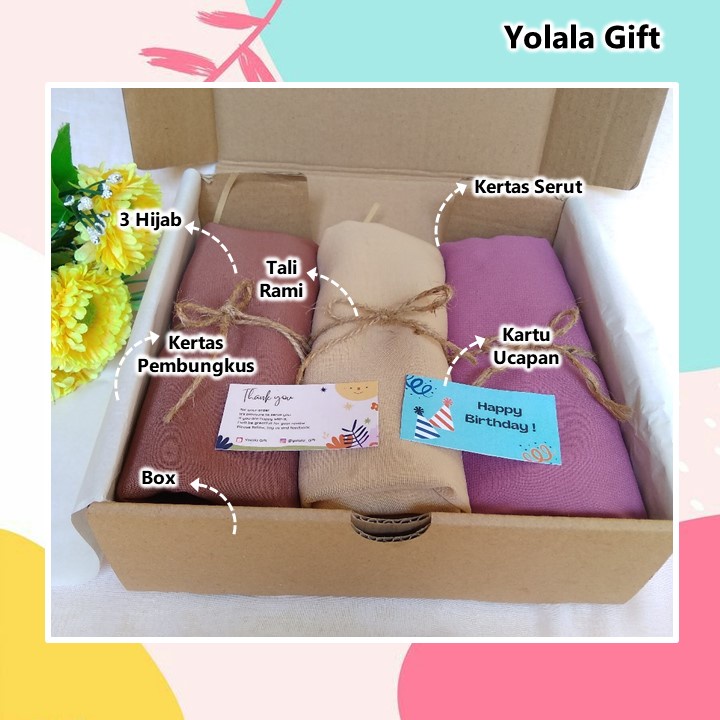 

Hampers Hijab Murah Bella Square/ Hampers Gift box Premium Kado Ulang Tahun Cewek Set Hadiah & Hampers