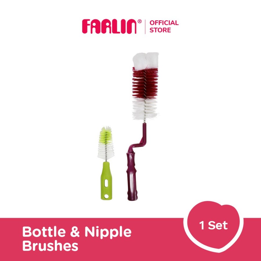 Farlin Bottle &amp; Nipple Brush / SIkat Botol Bayi