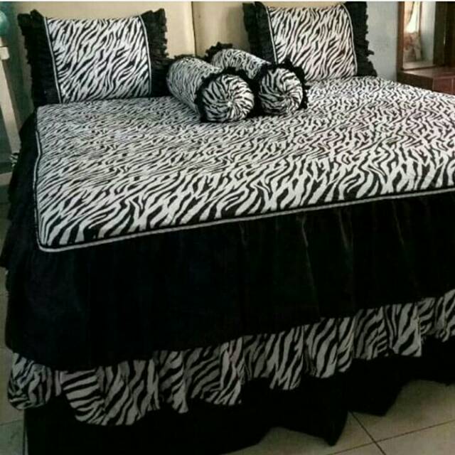 Sprei Rumbai Susun 3/Sprei Homemade/Sprei Hitam Putih/Sprei Rumbai Katun