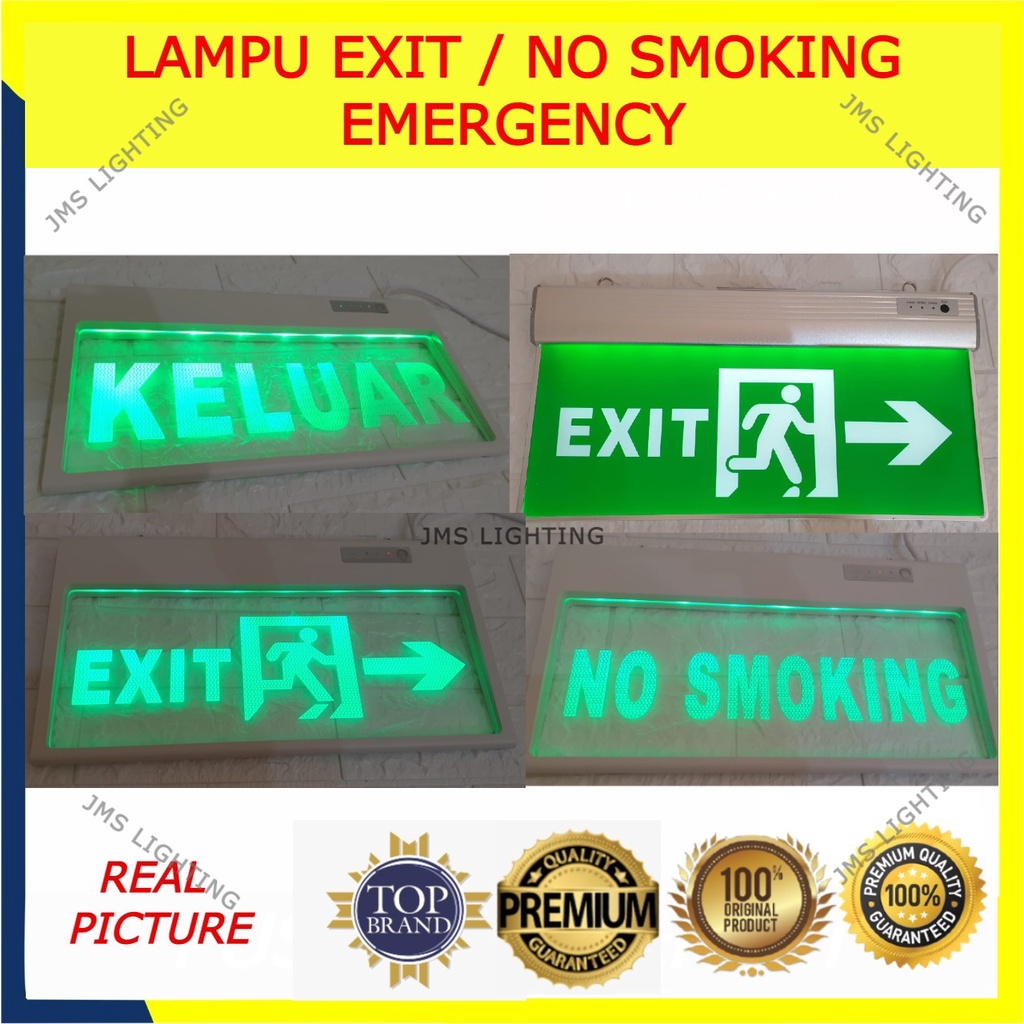 Jual LAMPU EXIT LED ACRYLIC / LAMPU DARURAT / EMERGENCY EXIT / SIGN ...