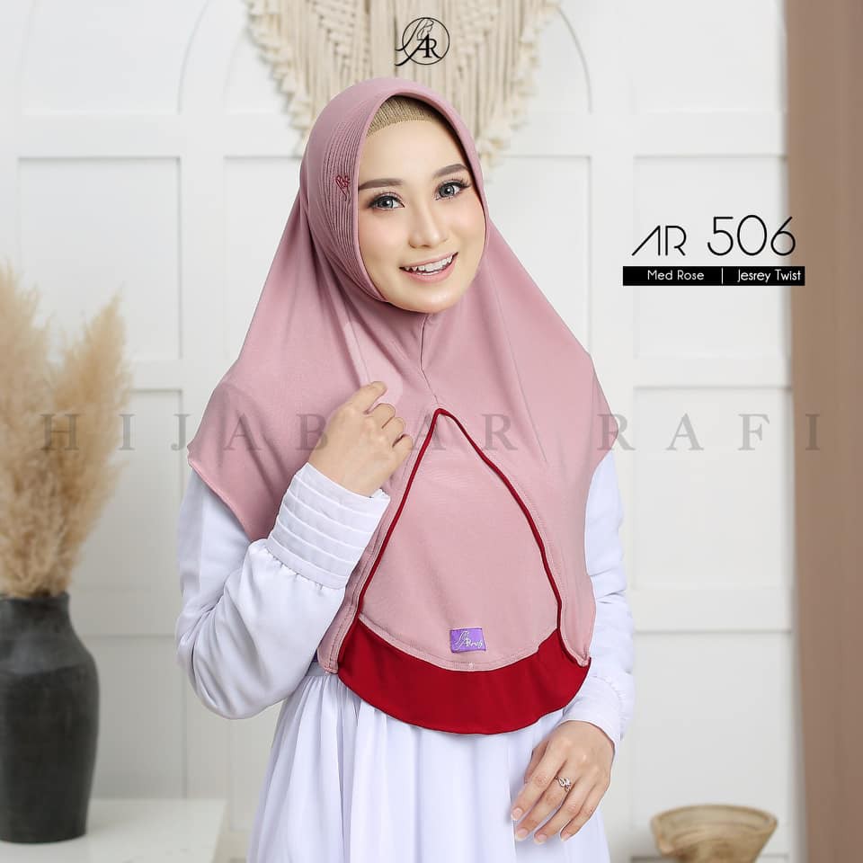 Hijab Arrafi Terbaru 2022 Ori | Jilbab Arrafi Terbaru 2021 Ori AR 506 | Hijab Arrafi Terbaru Jilbab Simple Hijab Daily by Ar Rafi | Kerudung Arafi Terbaru 2022 ORI-med rose