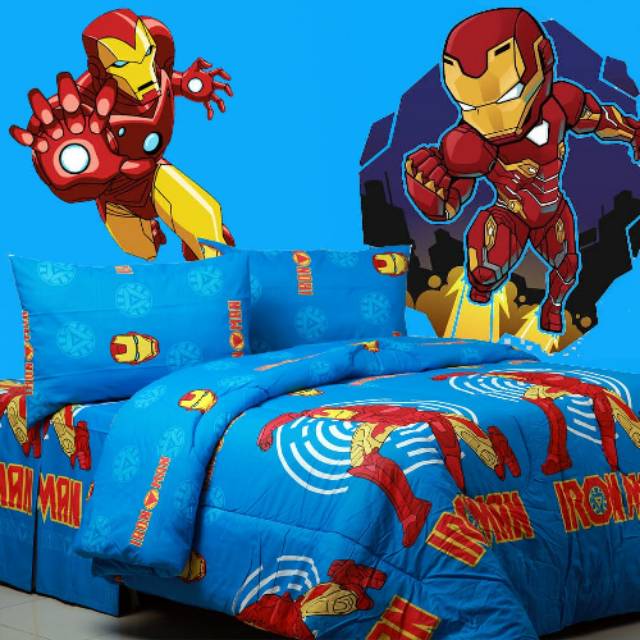 Sprei Iron Man / Sprei Katun Panca / Sprei Murah / Sprei mobil anak
