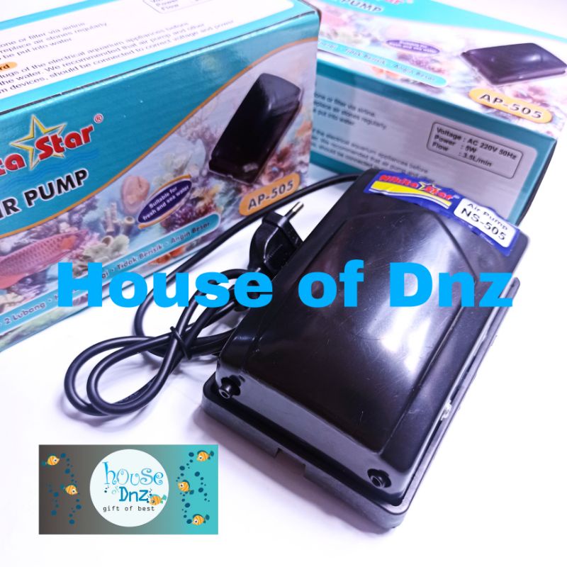Aerator Aquarium NS AP 505 Air Pump Nikita Star AP505 Bonus Selang 2m Batu Aerator 2pcs