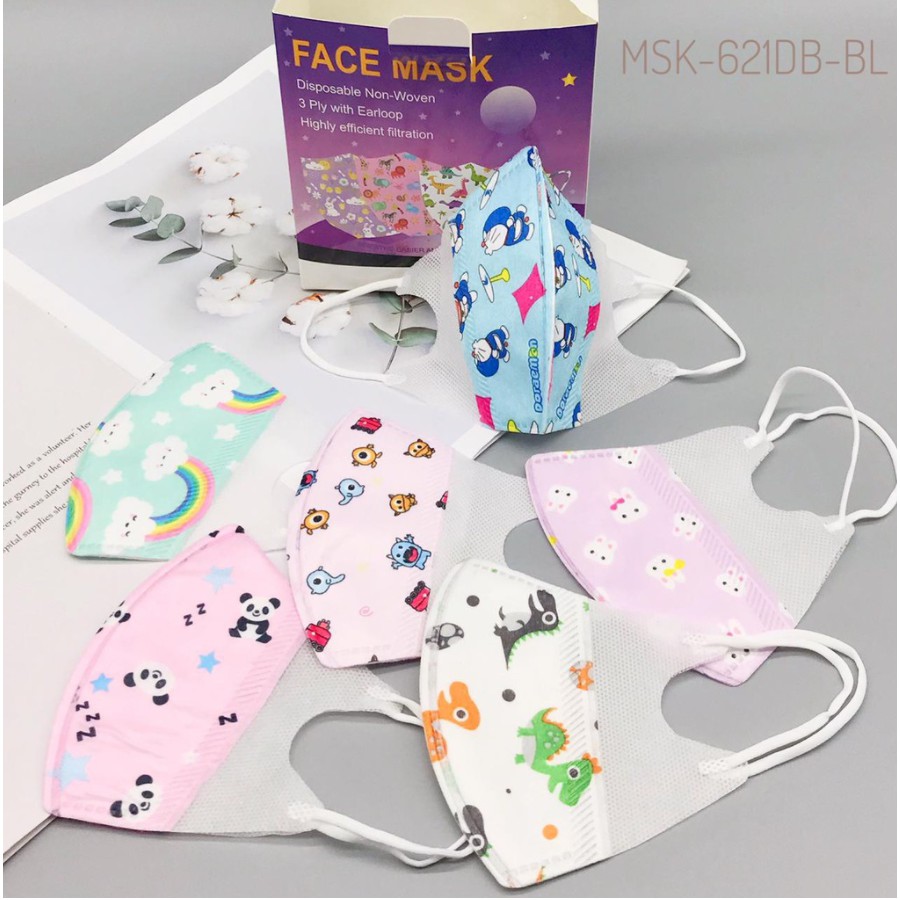 MASKER ANAK ANAK 3 PLY/ KIDS MASK/ MASKER DUCKBILL ANAK/ MASKER MOTIF KARAKTER/SURGICAL MASK (ECER)