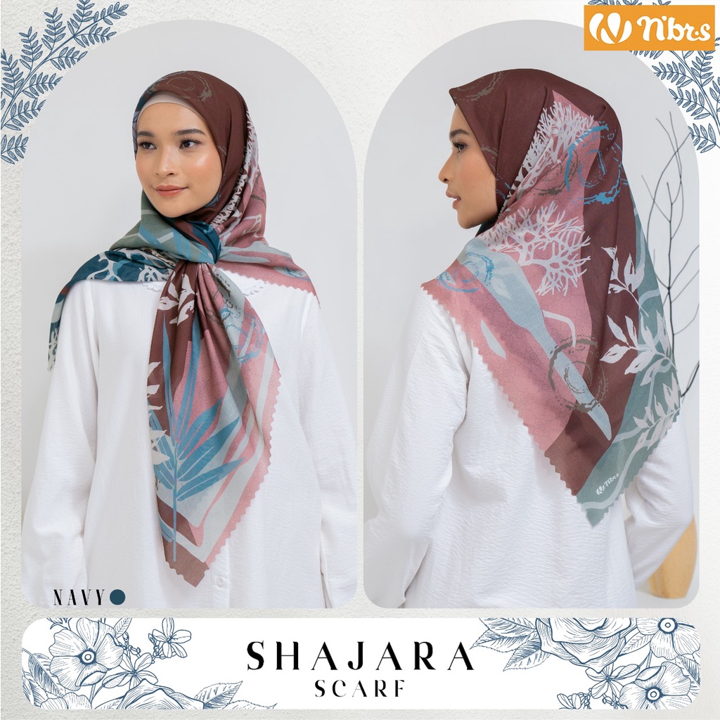 NIBRAS HIJAB SHAJARA SCARF HIJAB MODERN KEKINIAN BAHAN VOAL MOTIF PRINT by NIBRAS HIJAB