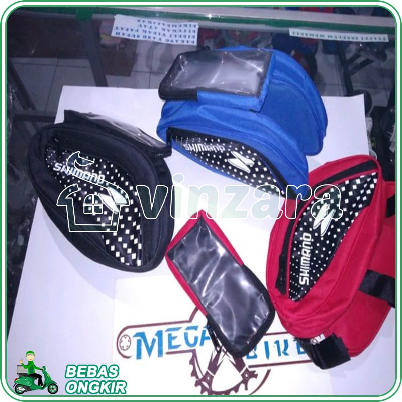 TAS SEPEDA HP DOUBLE segitiga TAS HANDPHONE SMARTPHONE FRAME DEPAN SEPEDA XC TOURING HYBRID PANNIER 