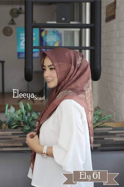 HIJAB SEGIEMPAT MOTIF ELY 61 || Eleeya Scarf