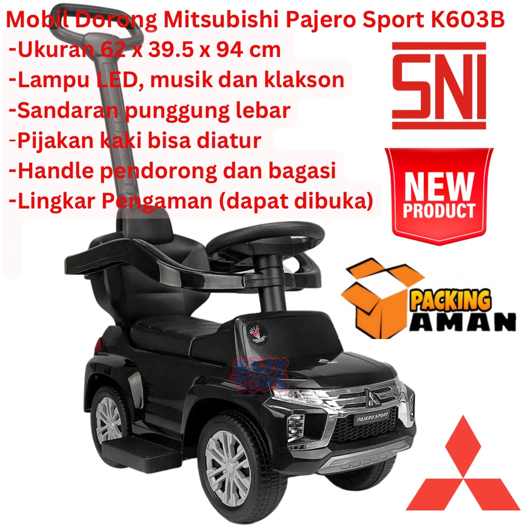 Mobil Anak Bisa Dinaiki Mitsubishi Pajero Sport Mainan Mobil Dorong Anak Ada Lampu Suara K603 / K603B