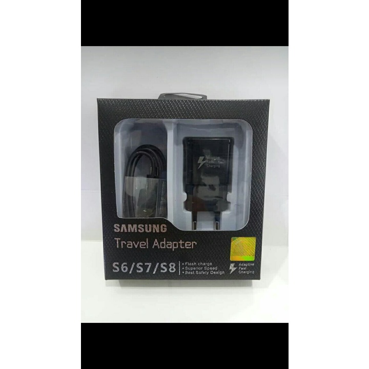 [HITAM] SAMSUNG TRAVEL ADAPTER S6/S7/S8 ADAPTIVE FAST CHARGING