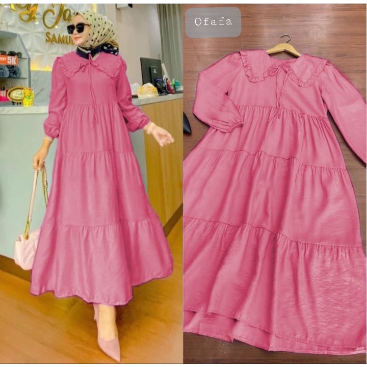 MIDI DRESS RAYON CRINKLE