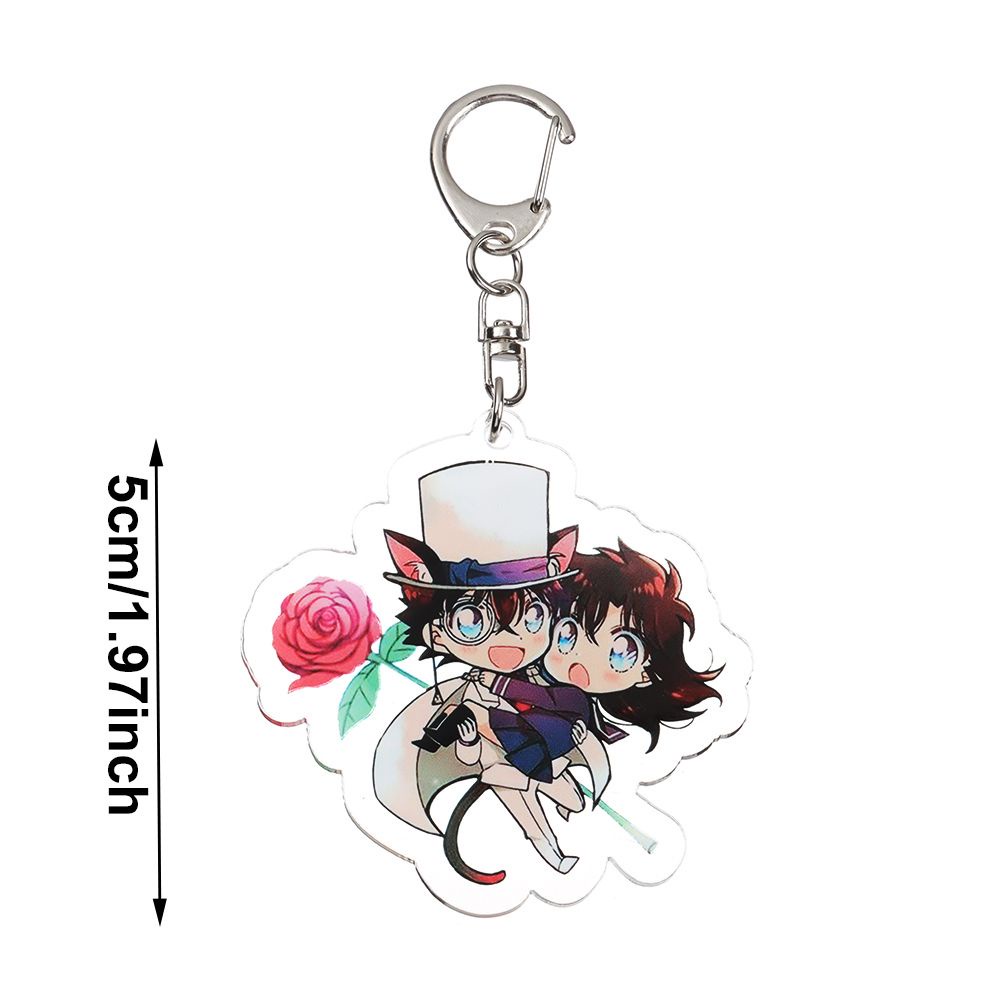 ROW Student gifts Acrylic Mau Lilan Double-sided pendant Detective Conan Shinichi Exquisite trinkets Animation peripherals Keychain Conan Metal