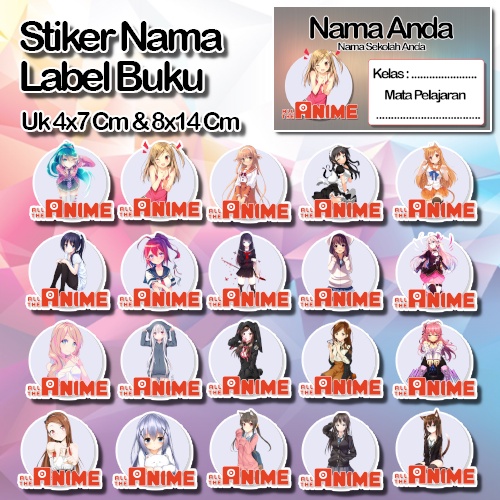 

Stiker wanita Anime gadis cute kartun lucu Karakter Lucu Custom Lebel Nama cromo murah 20 Varian berbeda Sticker Pelajaran Mapel buku anak sekolah No 11