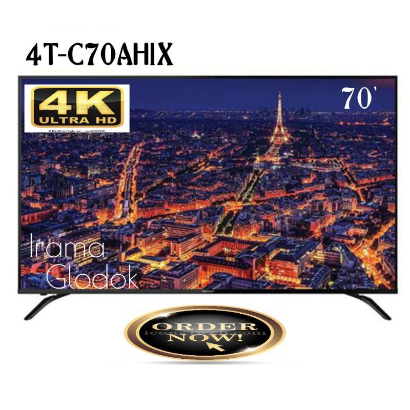 LED TV SHARP 70 Inch 4T-C70AH1X Digital Smart TV ULTRA HD 4K Garansi Resmi 5 Tahun