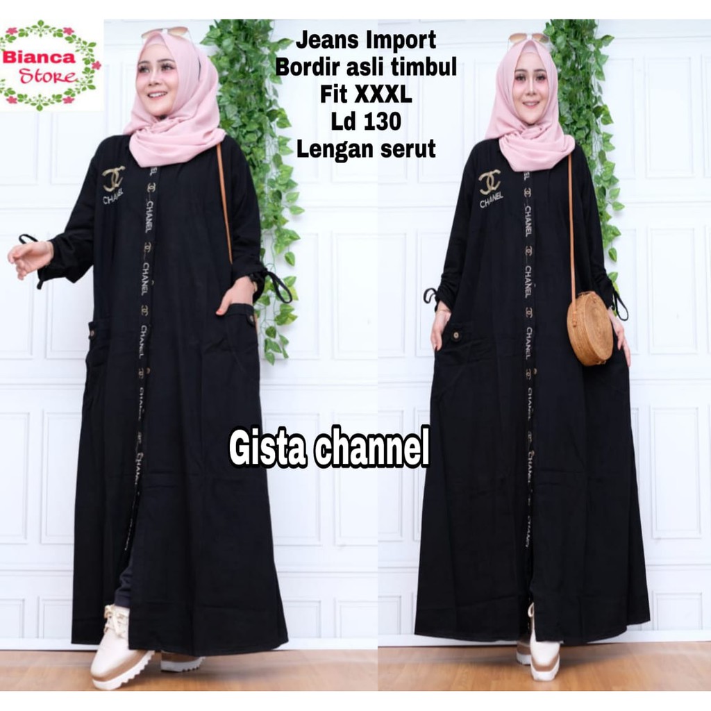 CLARESTA JUMBO GISTA CHANEL JEANS GAMIS HITAM GBM