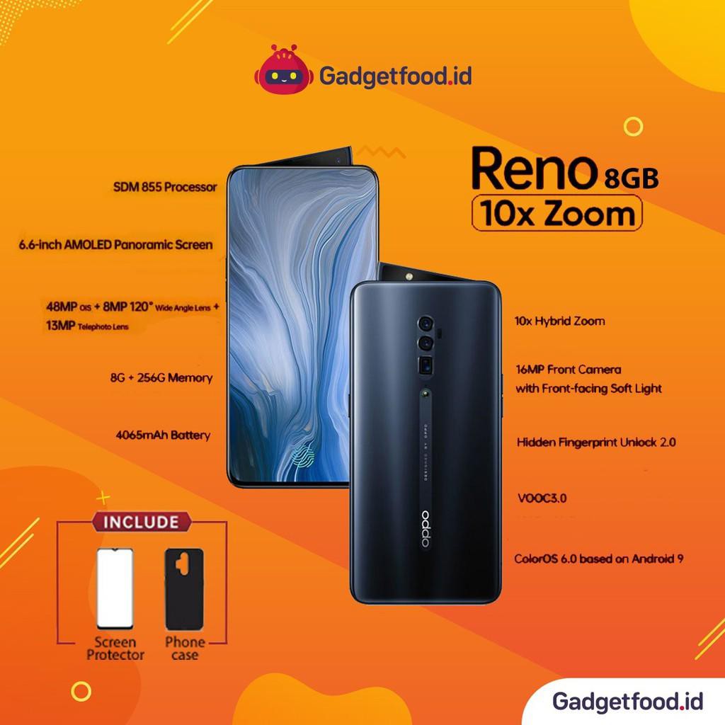 HP Oppo Reno Ram 8GB/256GB 10x Zoom Original Garansi Resmi