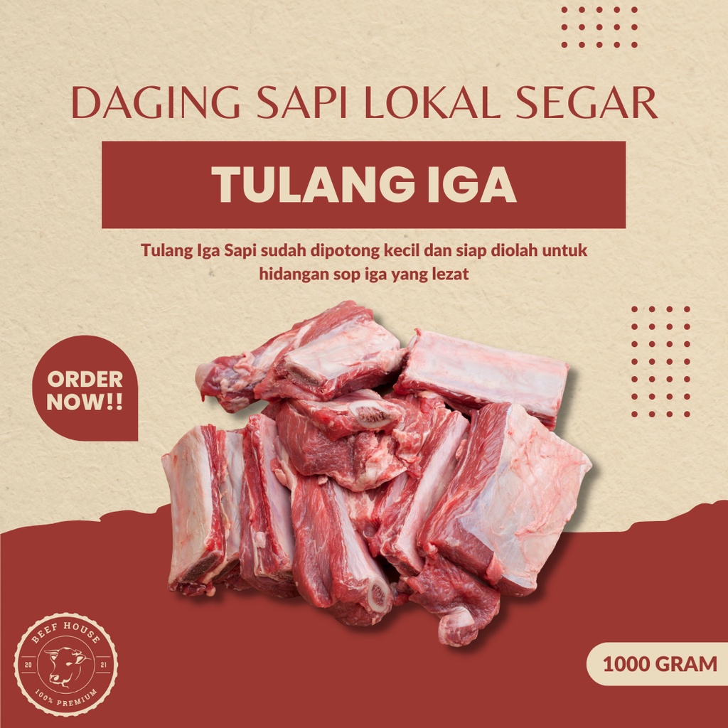 

Tulang Iga Sapi Lokal Segar Shortribs Backribs Sop 1000 Gram