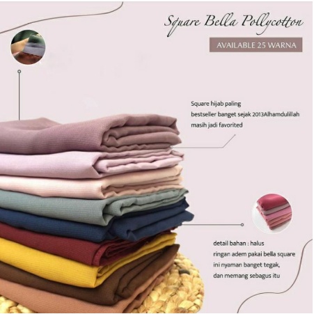 [BISA GROSIR] JILBAB MURAH BELLA SQUARE POLOS/KERUDUNG BELLA SQUARE BAHAN POLLYCOTTON /HIJAB BELLA SQUARE 50 VARIAN WARNA BELLA SQUARE BISA COD