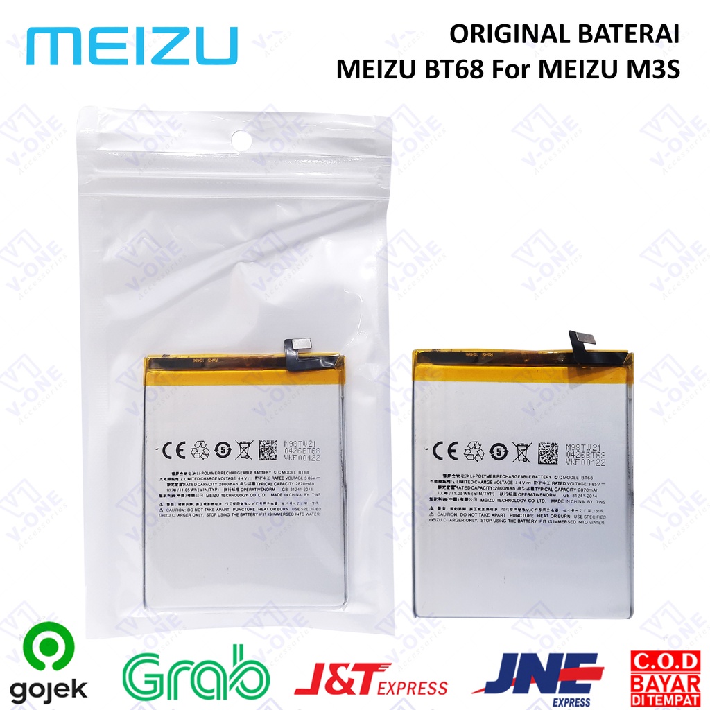 OPP/CPP BATERAI BATTERY ORIGINAL 100% MEIZU M3S MEIZU BT68