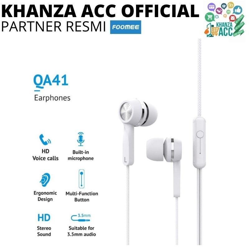 KHANZAACC Headset Foomee QA41 Wired earphone in-ear electroplating piece