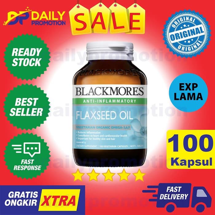 BLACKMORES FLAXSEED FLAX SEED OIL OMEGA 3 6 9 VEGETARIAN 100 KAPSUL omg
