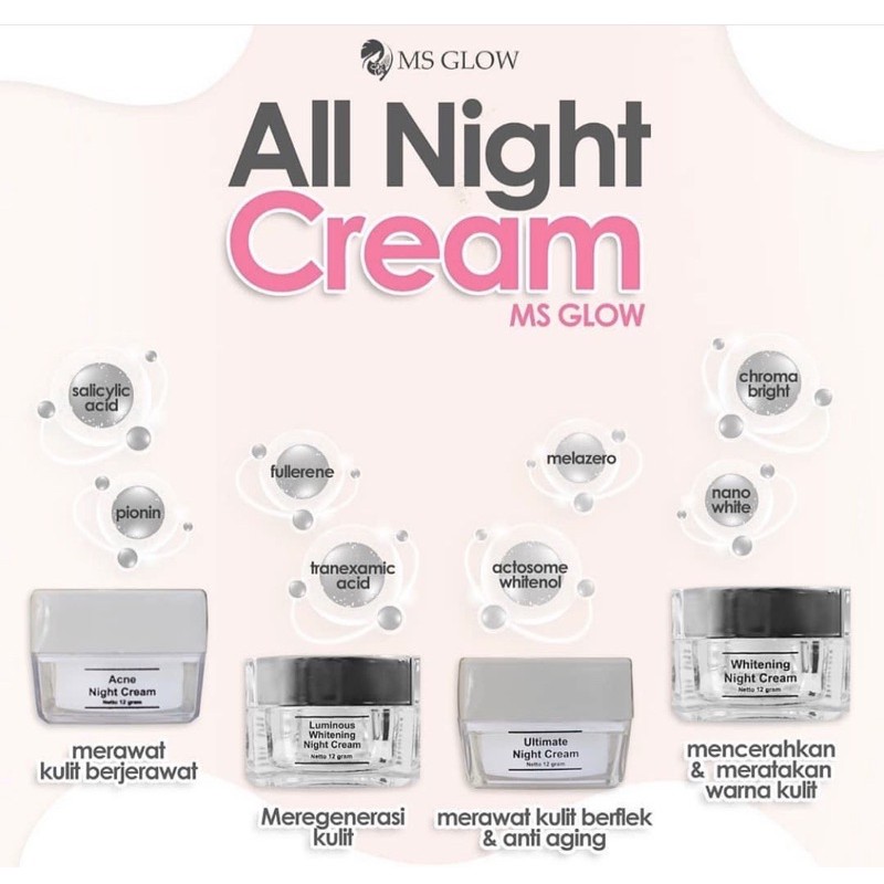 NIGHT CREAM MSGLOW KRIM MALAM TERMURAH