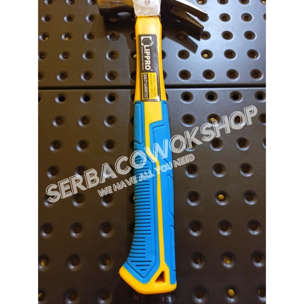 Lippro Palu Kambing 8 Oz Gagang Fiber Claw Hammer Bonus Paku Beton Set Termurah Berkualitas