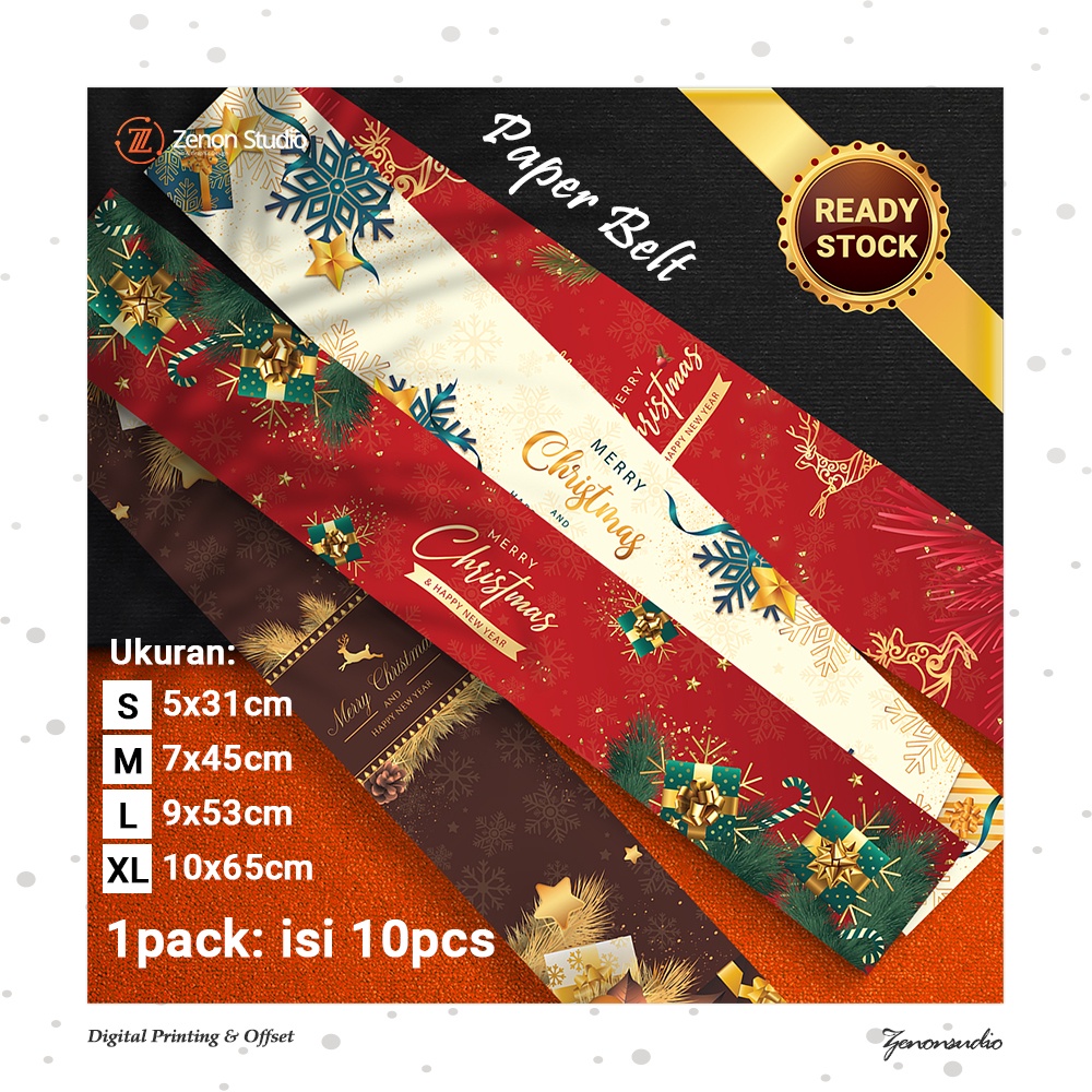 

[10pcs] Paper Belt Natal Christmas Roll Label Xmas Kado Hadiah Ver 1