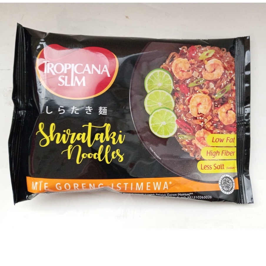 

TROPICANA SLIM SHIRATAKI NOODLES LOW FAT HIGH FIBER LOW SALT / MIE GORENG ISTIMEWA