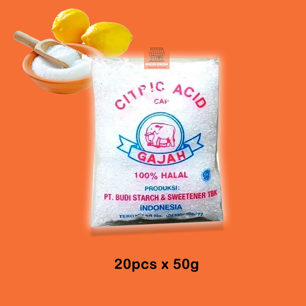 Pembersih Pakaian Sitrun, Citrun / Citric Acid Isi 20 Pcs /1kg CAP GAJAH