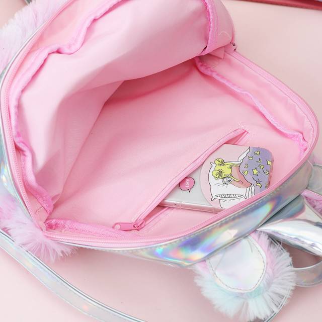 32003/4 UNICORN FLUFFY BAG / TAS UNICORN BULU RAINBOW / RANSEL PINK UNICORN ANAK IMPORT KOREA