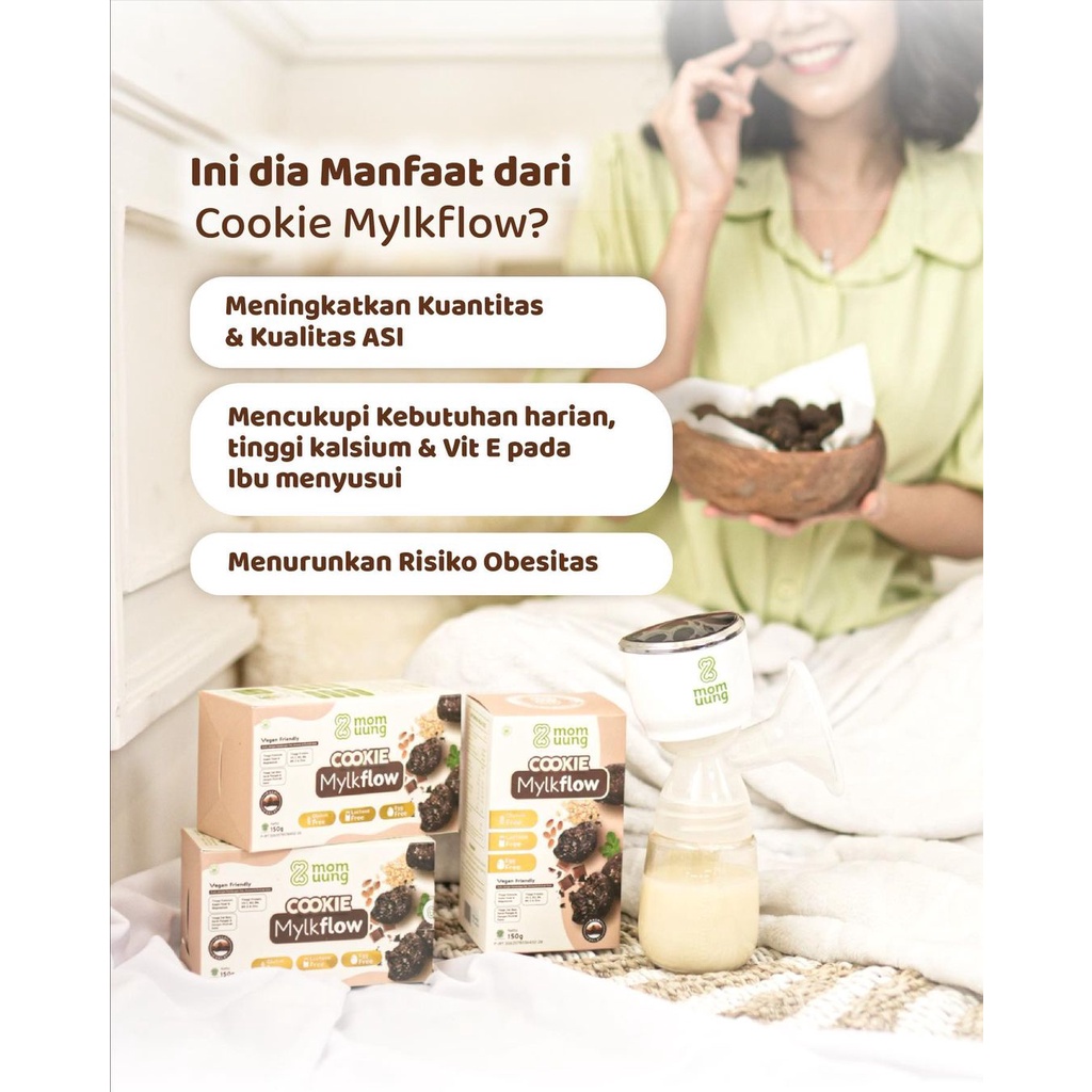 Mom Uung Cookie Mylkflow 150 gr | Momuung cookies | Cookies ASI booster | Camilan Ibu Menyusui