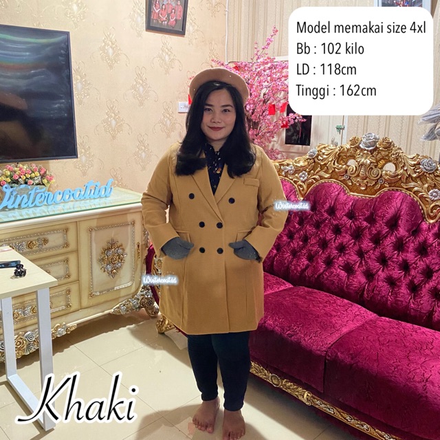 Anastasia Wool Coat Big size Plus size Mantel wanita Jumbo jacket wol jaket cewek autumn