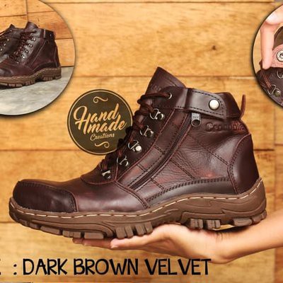 Sepatu Pria Boots Crocodile Morisey Safety Sleting Zipper Original Handmade - Crocodile