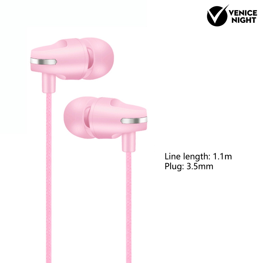 (VNEP) (Berkabel) Headset Earphone Earbuds In-Ear Heavy Bass Surround Noise Reduction Dengan Mic Untuk Travel