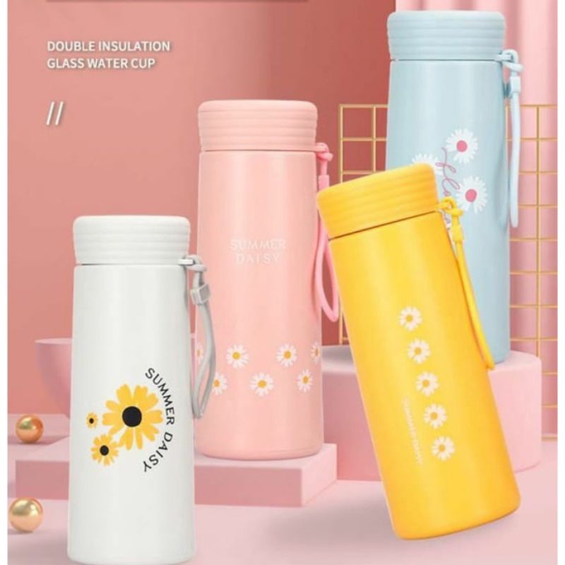 Botol Minum Kaca Daisy 450Ml