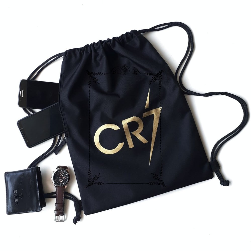 Murah Tas Serut Futsal Tas Olahraga String Bag Drawstring bag CR7 Gold Elegan