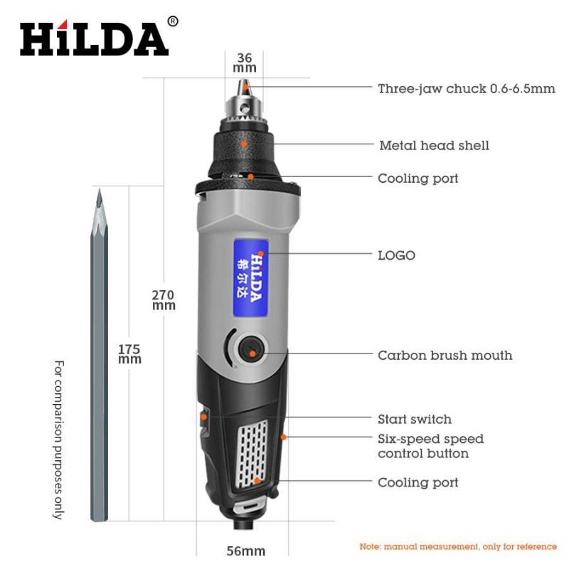 Bor Listrik Polishing Engraver Grinder Drill Adjustable Speed Hlda