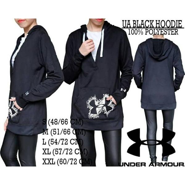 Terbaru     Jaket Branded Wanita - UNDER ARMOUR BLACK HOODIE    Diskon