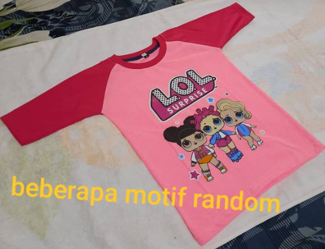 Kaos anak murah raglan 3/4 karakter kualitas