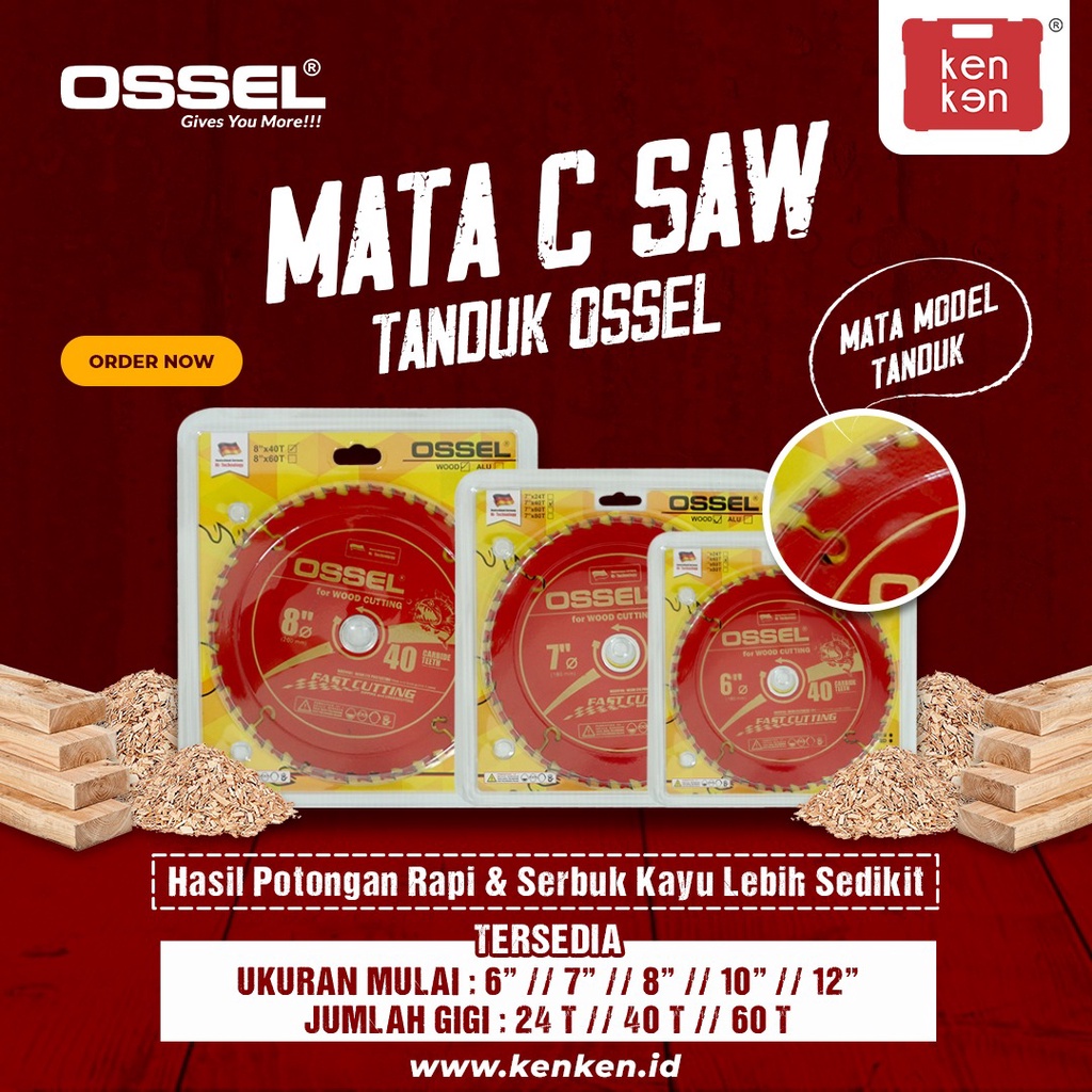 OSSEL Mata Circular Saw Mata Gergaji 8"x40T Model Tanduk Ossel 8 in