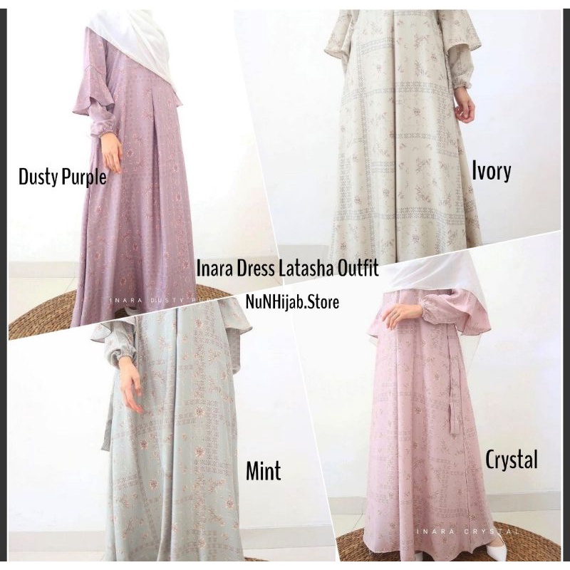 INARA Dress Latasha Outfit Silk Gamis Raya Homedress Homewear Daily Murah