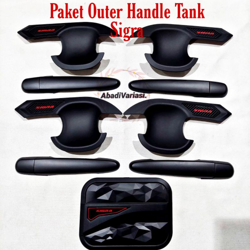 Paket Outer Handle Tank Cover Diamond Mobil Sigra Tahun 2016 - 2020 Hitam