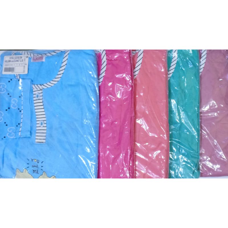 Piyama wanita pp jumbo dewasa kancing 2 lorita by sofie baju tidur big size panjang ld 110-130 cm-2
