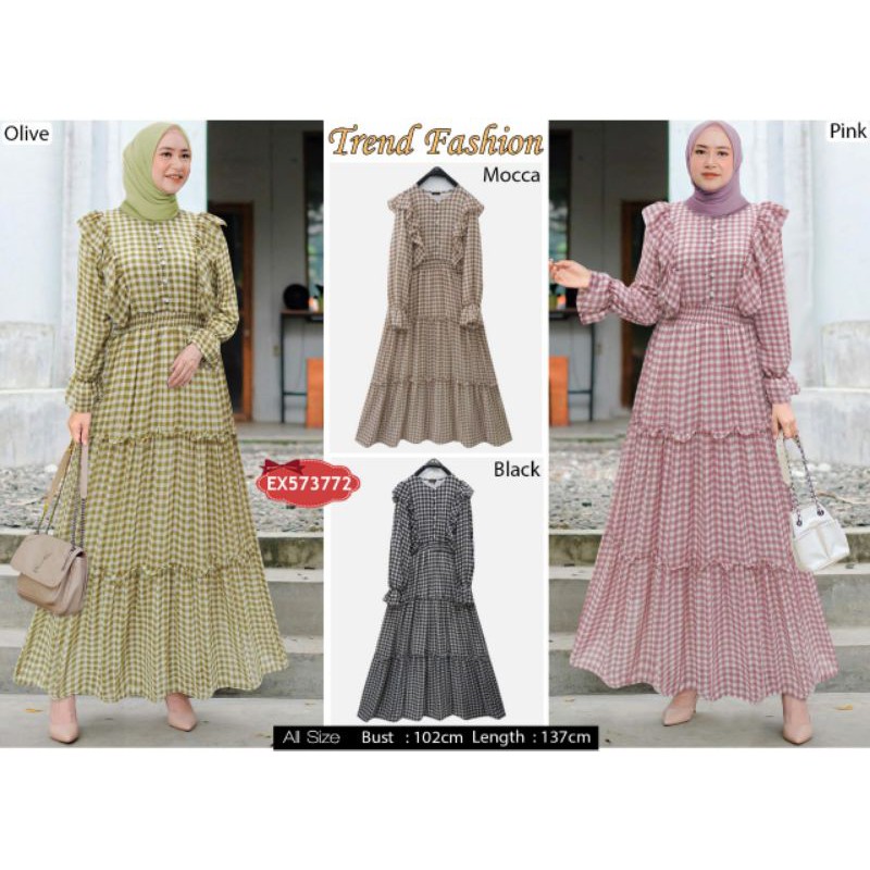 Maxi dress kotak ceruty by Extu