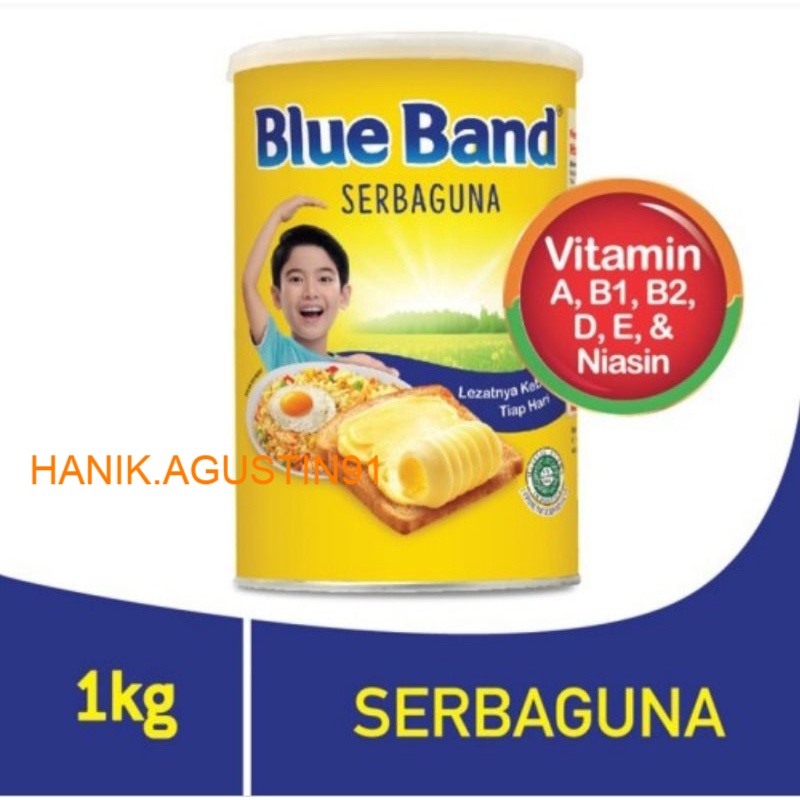 

Blue Band Serbaguna Margarine Tin 1kg / Blue band Margarine 1 kg SS91
