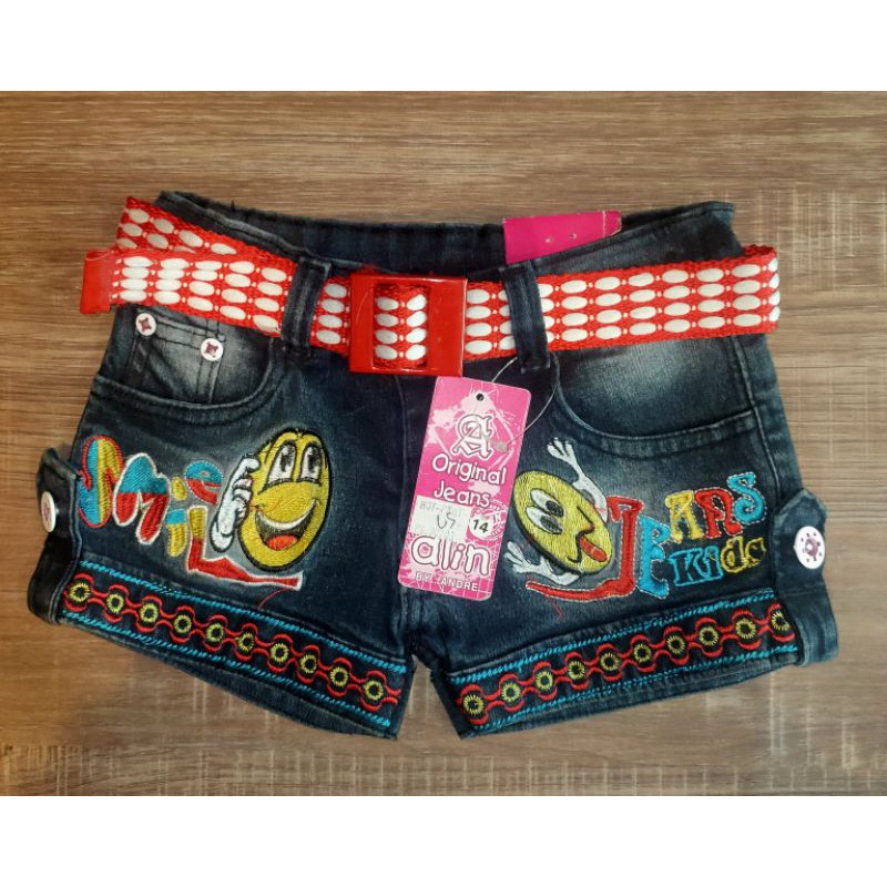 celana jeans pendek anak celana pendek anak  celana anak perempuan celana pendek mickey jeans pendek