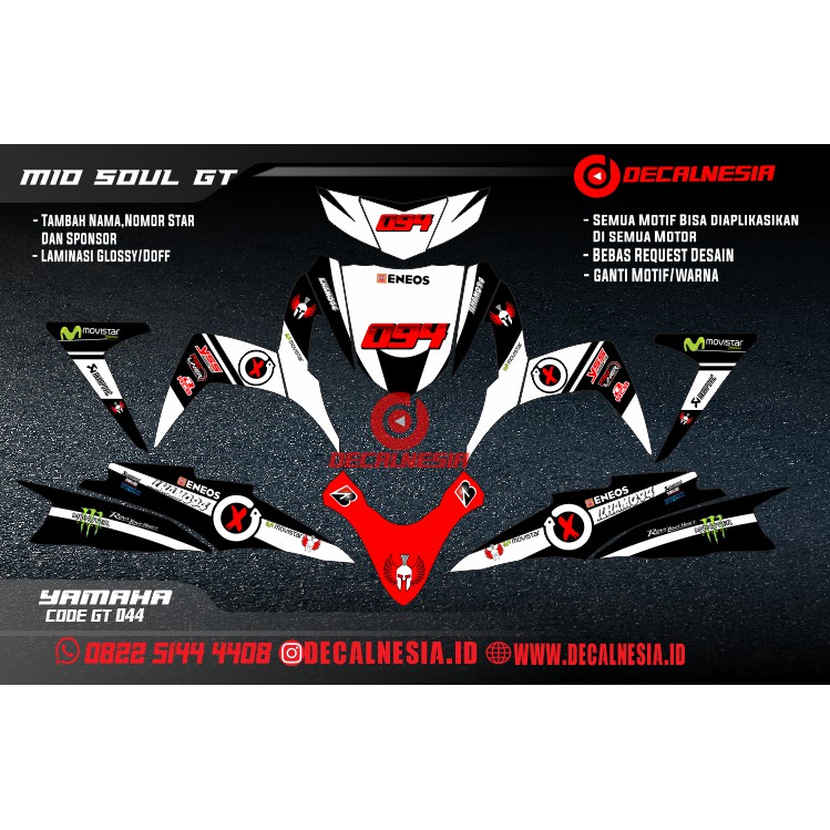Decal Stiker Full Body Motor Mio Soul GT 115 Aksesoris Modifikasi Variasi