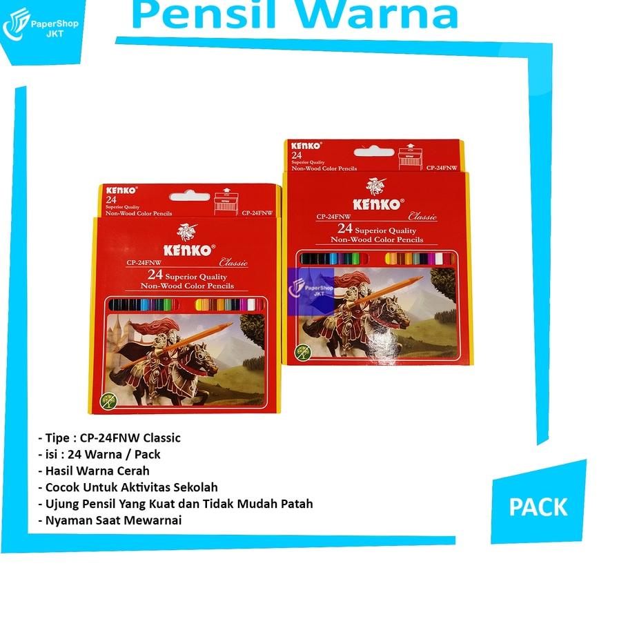 

Kekinian KENKO - pensil warna color pencil 24 warna cp-24fnw - set